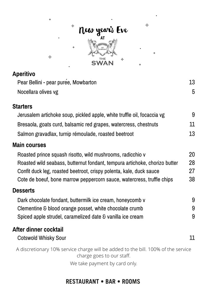New Year's Eve Menu