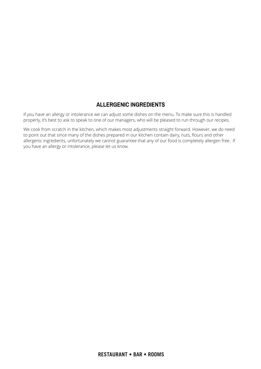 Christmas Day Menu List