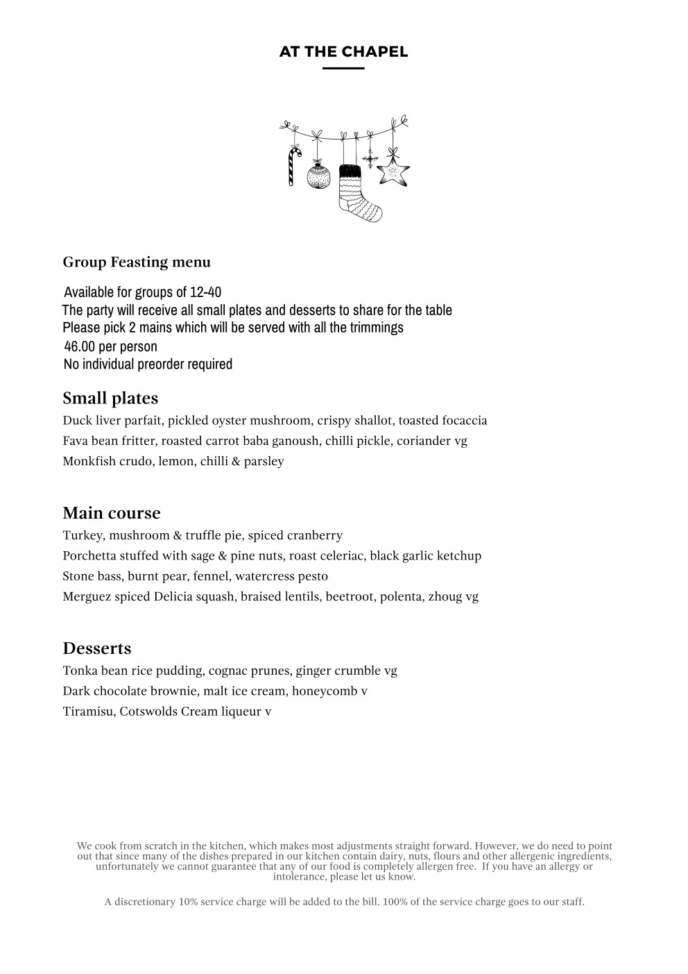 Festive Menu Names Festive Menu